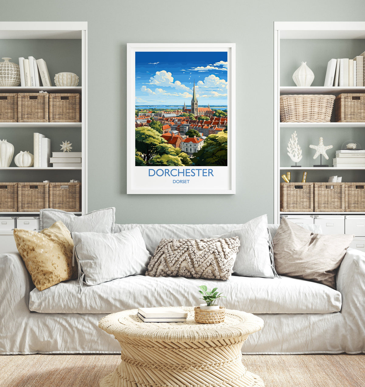 Dorchester Travel Print Wall Art, Travel Poster of Dorchester, England, Dorset Coast Art Lovers Gift, Dorchester Wall Decor NQ Media Designs