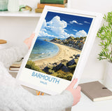 Barmouth Travel Poster Wall Art, Barmouth Travel Print, Wales, Welsh Art, Barmouth Gift, Wall Art Print NQ Media Designs
