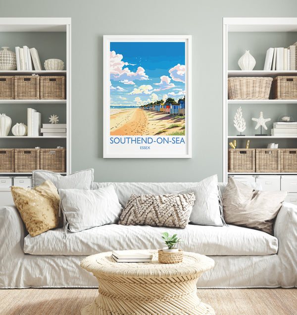 Southend on Sea Travel Print Wall Art, Southend on Sea Travel Poster, Essex, English Coastal Art, Southend Gift, Wall Art Print