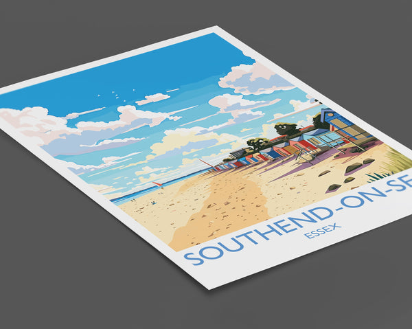 Southend on Sea Travel Poster Wall Art, Southend on Sea Travel Print, Essex, English Coastal Art, Southend Gift, Wall Art Print