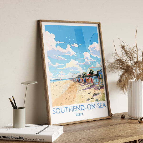 Southend on Sea Travel Poster Wall Art, Southend on Sea Travel Print, Essex, English Coastal Art, Southend Gift, Wall Art Print
