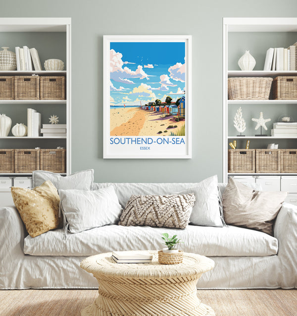 Southend on Sea Travel Poster Wall Art, Southend on Sea Travel Print, Essex, English Coastal Art, Southend Gift, Wall Art Print