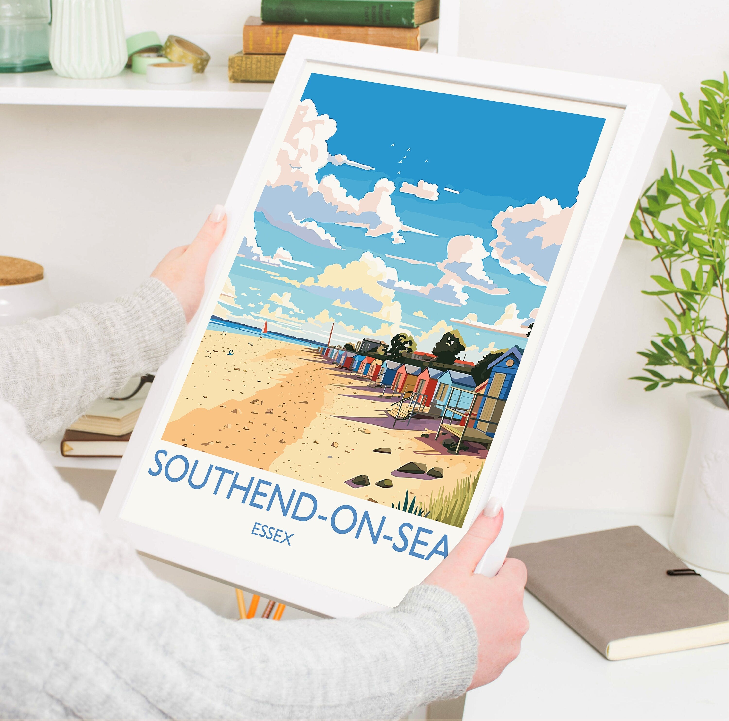 Southend on Sea Travel Poster Wall Art, Southend on Sea Travel Print, Essex, English Coastal Art, Southend Gift, Wall Art Print NQ Media Designs