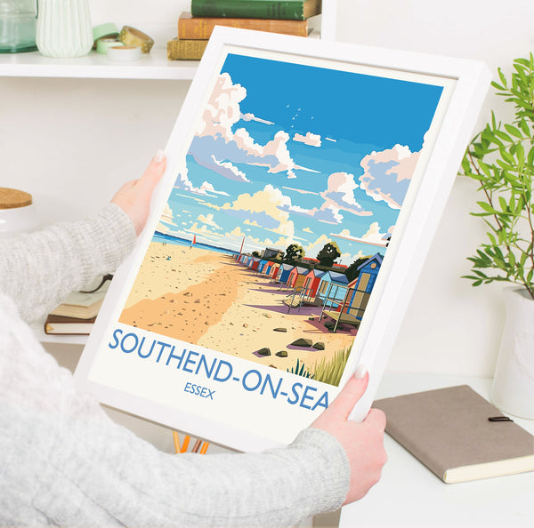 Southend on Sea Travel Poster Wall Art, Southend on Sea Travel Print, Essex, English Coastal Art, Southend Gift, Wall Art Print