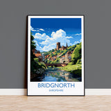 Bridgnorth Travel Print Wall Art, Travel Poster of Bridgnorth, England, Shropshire Art Lovers Gift, Bridgnorth Wall Decor NQ Media Designs