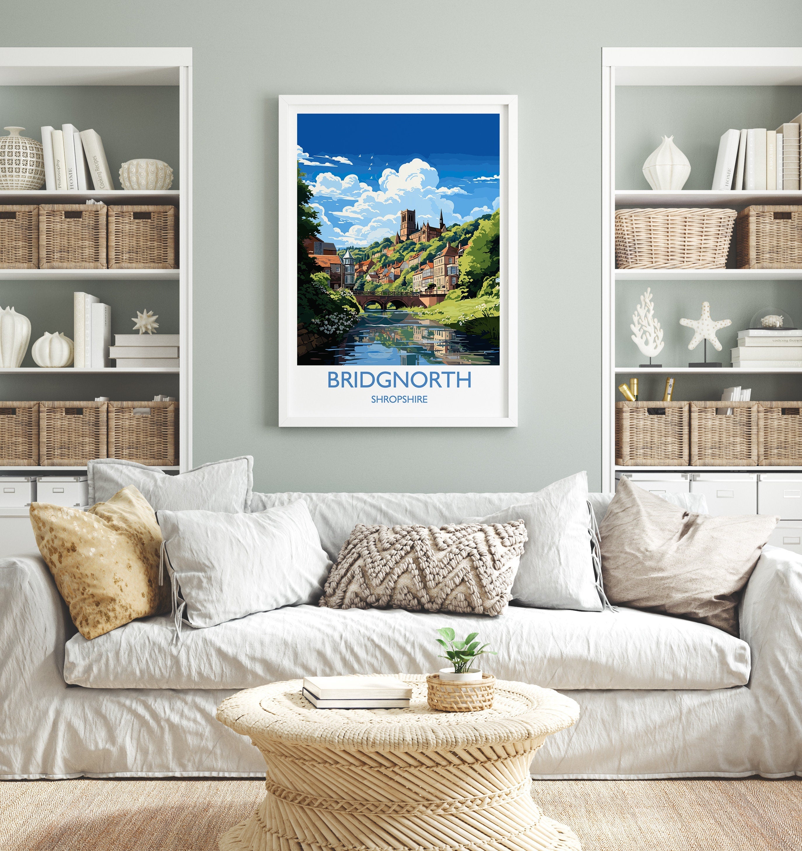 Bridgnorth Travel Print Wall Art, Travel Poster of Bridgnorth, England, Shropshire Art Lovers Gift, Bridgnorth Wall Decor NQ Media Designs