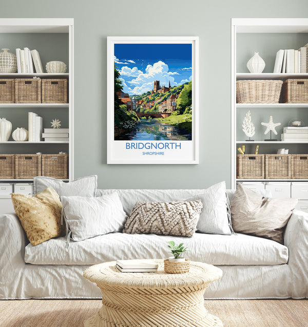 Bridgnorth Travel Print Wall Art, Travel Poster of Bridgnorth, England, Shropshire Art Lovers Gift, Bridgnorth Wall Decor
