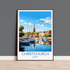 Christchurch Travel Poster Wall Art, Travel Print of Christchurch, England, Dorset Coast Art Lovers Gift, Dorset Wall Decor NQ Media Designs