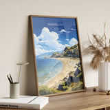 Barmouth Travel Poster Wall Art, Barmouth Travel Print, Wales, Welsh Art, Barmouth Gift, Wall Art Print NQ Media Designs
