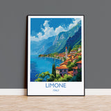 Limone Travel Print Wall Art, Travel Poster of Lake Garda, Limone Art Lovers Gift, Italy, Italian Lakes Art Gift NQ Media Designs