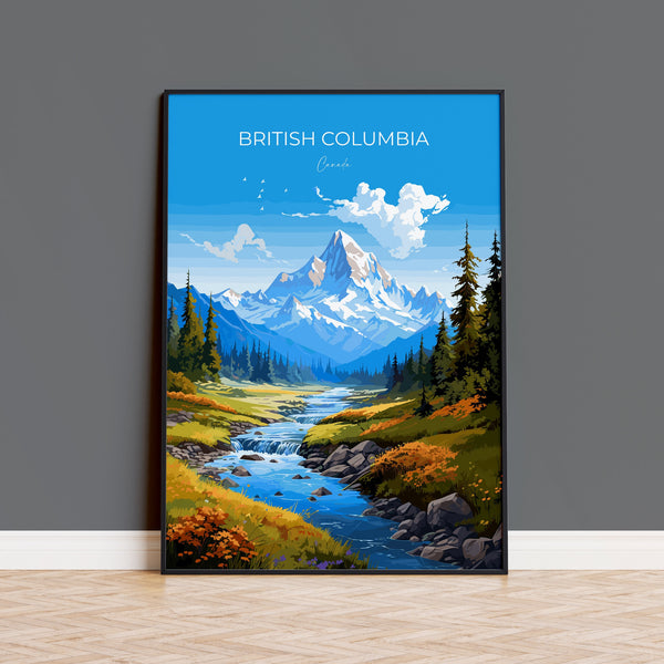 British Columbia Wall Art Travel Print, Travel Poster of British Columbia, British Columbia Art Lovers Gift, Canada Art Travel Gift