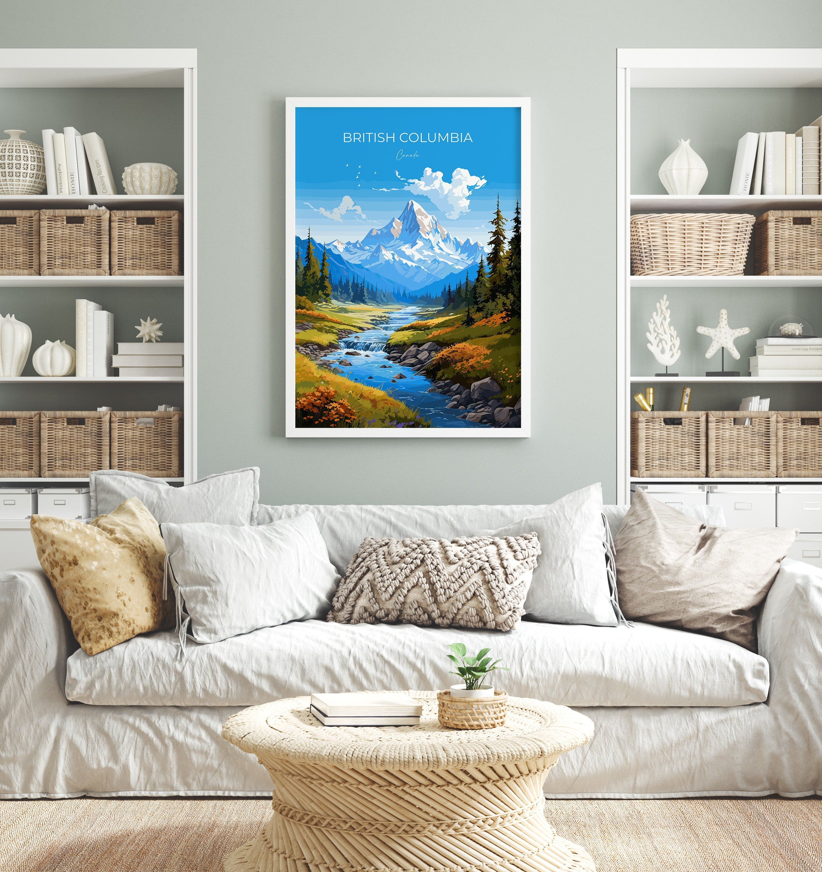 British Columbia Wall Art Travel Print, Travel Poster of British Columbia, British Columbia Art Lovers Gift, Canada Art Travel Gift NQ Media Designs