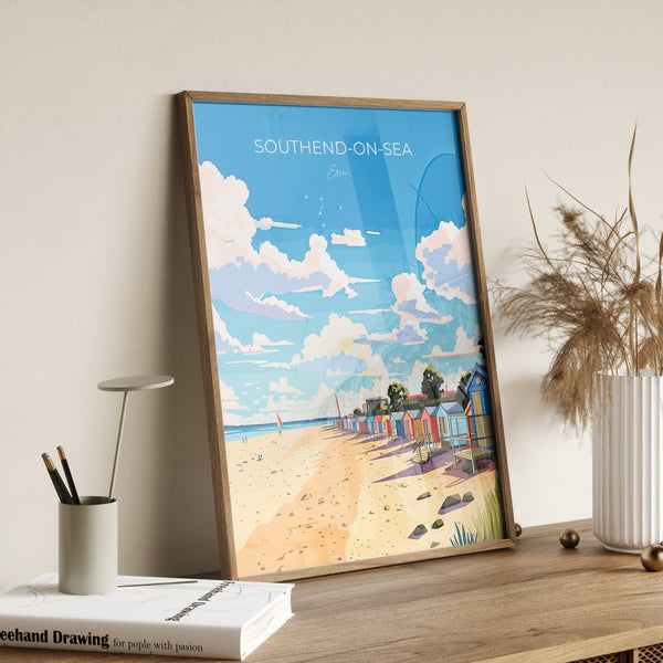 Southend on Sea Travel Print Wall Art, Southend on Sea Travel Poster, Essex, English Coastal Art, Southend Gift, Wall Art Print