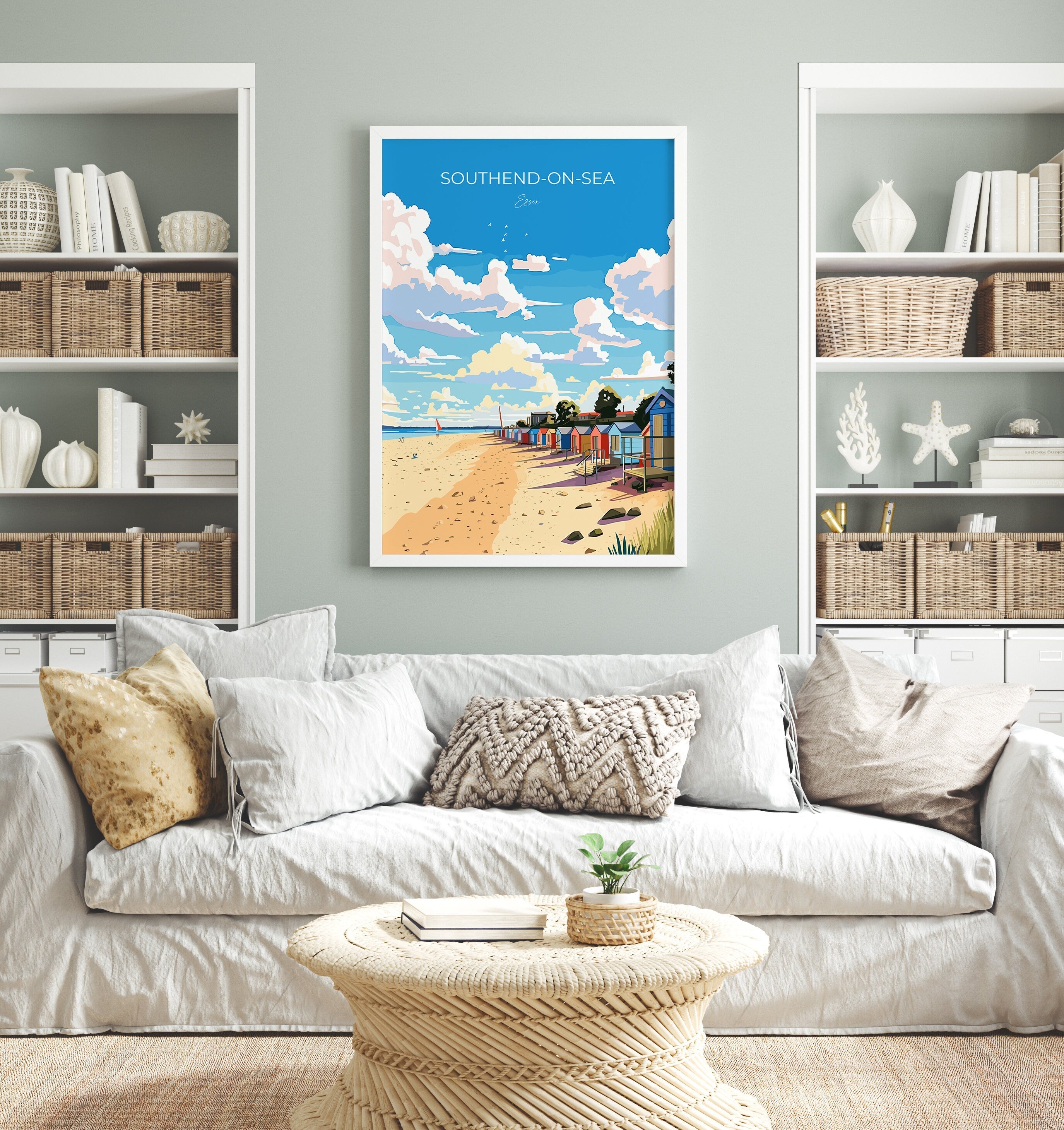 Southend on Sea Travel Print Wall Art, Southend on Sea Travel Poster, Essex, English Coastal Art, Southend Gift, Wall Art Print NQ Media Designs