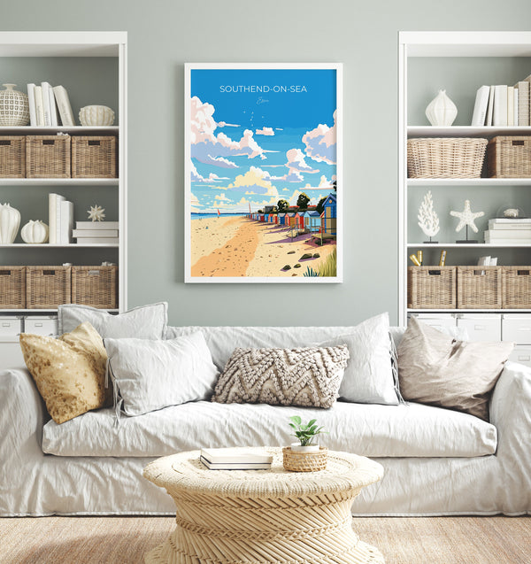 Southend on Sea Travel Print Wall Art, Southend on Sea Travel Poster, Essex, English Coastal Art, Southend Gift, Wall Art Print