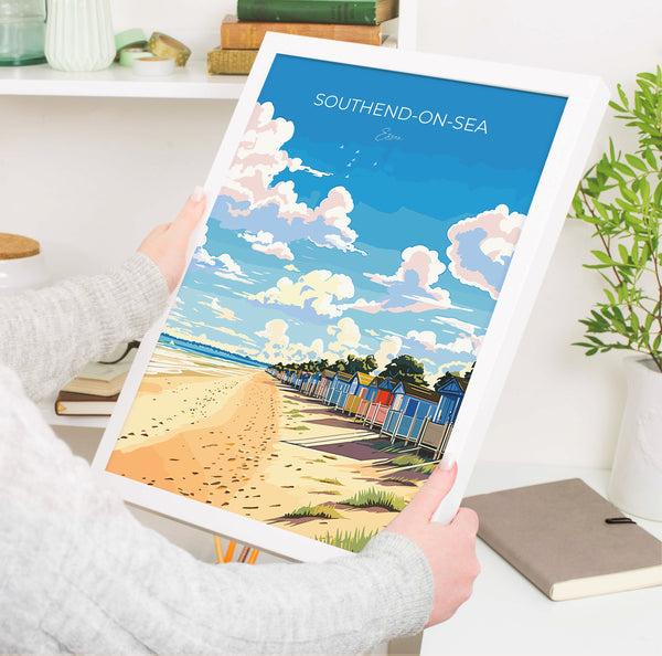 Southend on Sea Travel Poster Wall Art, Southend on Sea Travel Print, Essex, English Coastal Art, Southend Gift, Wall Art Print