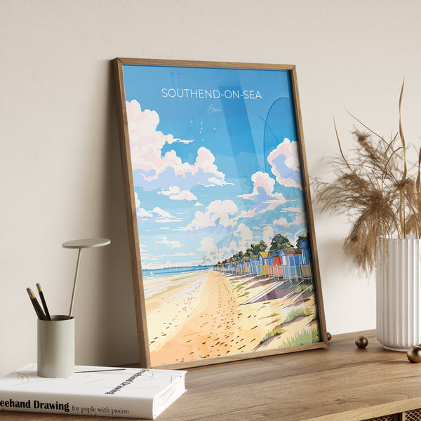 Southend on Sea Travel Poster Wall Art, Southend on Sea Travel Print, Essex, English Coastal Art, Southend Gift, Wall Art Print