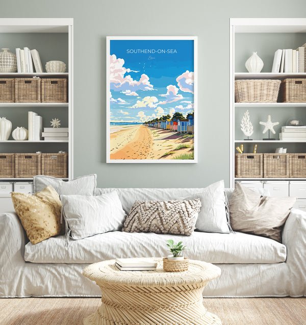 Southend on Sea Travel Poster Wall Art, Southend on Sea Travel Print, Essex, English Coastal Art, Southend Gift, Wall Art Print