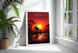 Mana Pools Travel Poster Wall Art, Travel Print of Mana Pools, Zimbabwe Gift, Mana Pools National Park Sunset Africa Art Gift NQ Media Designs