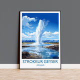 Strokkur Geyser Poster Wall Art, Strokkur Geyser Travel Print, Iceland Wall Art, Strokkur Geyser Art Lovers Gift, Iceland Gift NQ Media Designs