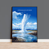 Strokkur Geyser Print Wall Art, Strokkur Geyser Travel Poster, Iceland Wall Art, Strokkur Geyser Art Lovers Gift, Iceland Gift NQ Media Designs