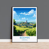 Bodmin Travel Poster, Travel Print of Cornwall, England, Cornwall Art, Bodmin Gift, Wall Art Print NQ Media Designs