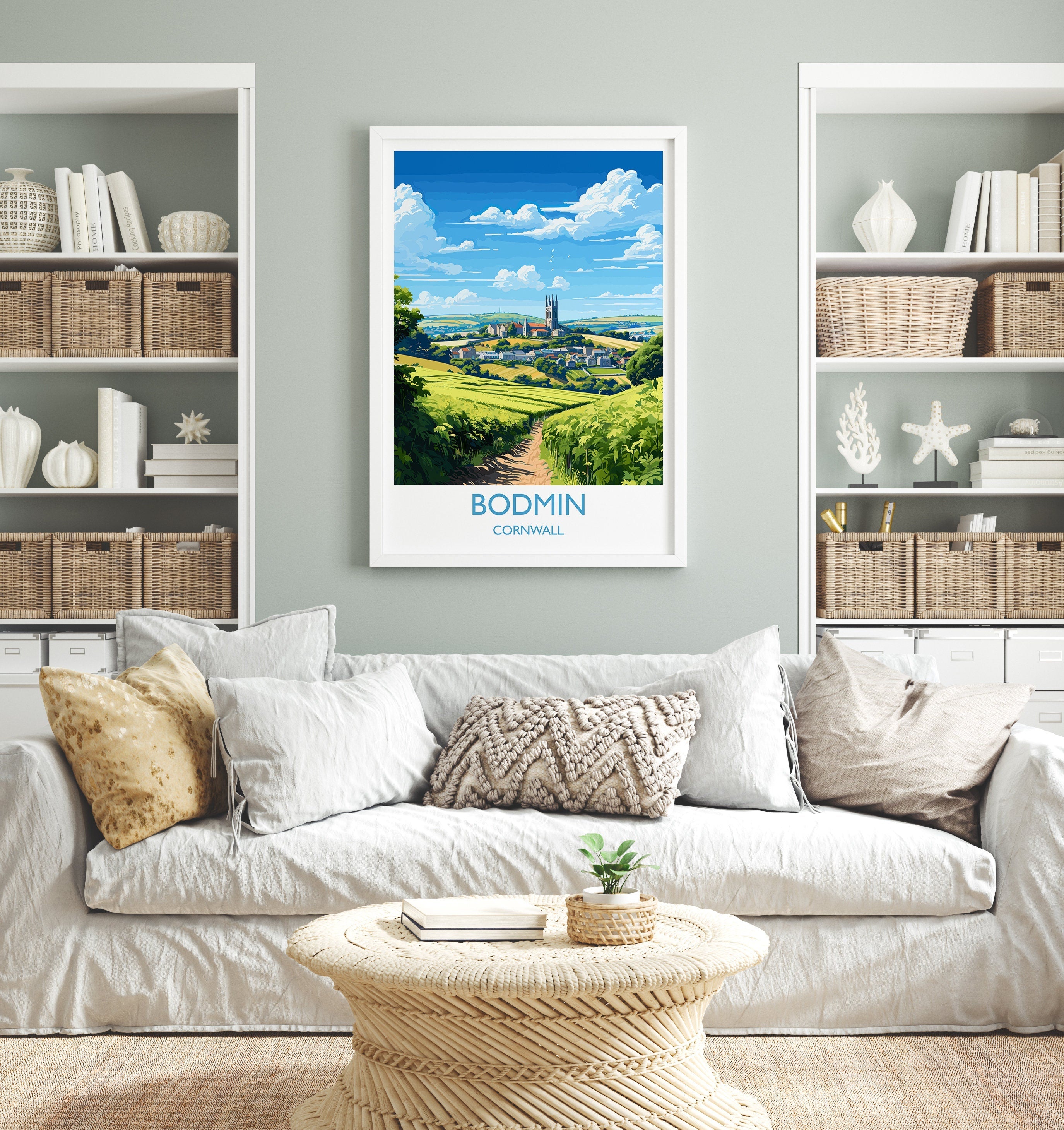 Bodmin Travel Poster, Travel Print of Cornwall, England, Cornwall Art, Bodmin Gift, Wall Art Print NQ Media Designs