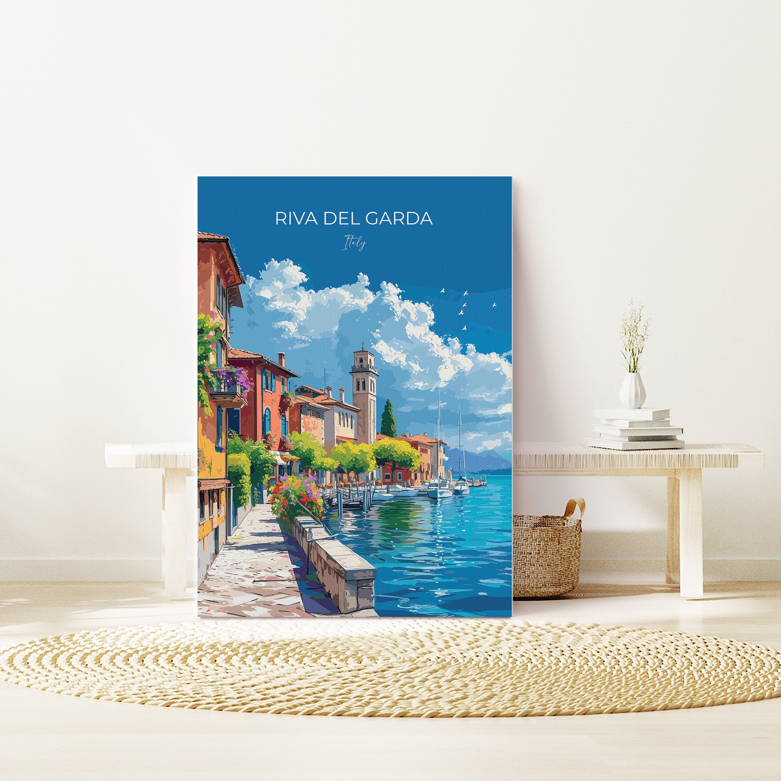 Riva Del Garda Travel Poster Wall Art, Travel Print of Riva Del Garda , Riva Del GardaArt Lovers Gift, Italy, Italian Lakes Art Gift NQ Media Designs