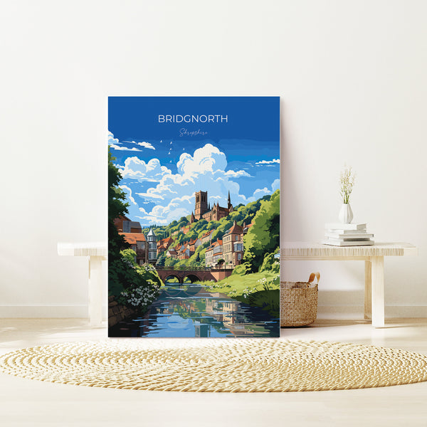 Bridgnorth Travel Print Wall Art, Travel Poster of Bridgnorth, England, Shropshire Art Lovers Gift, Bridgnorth Wall Decor