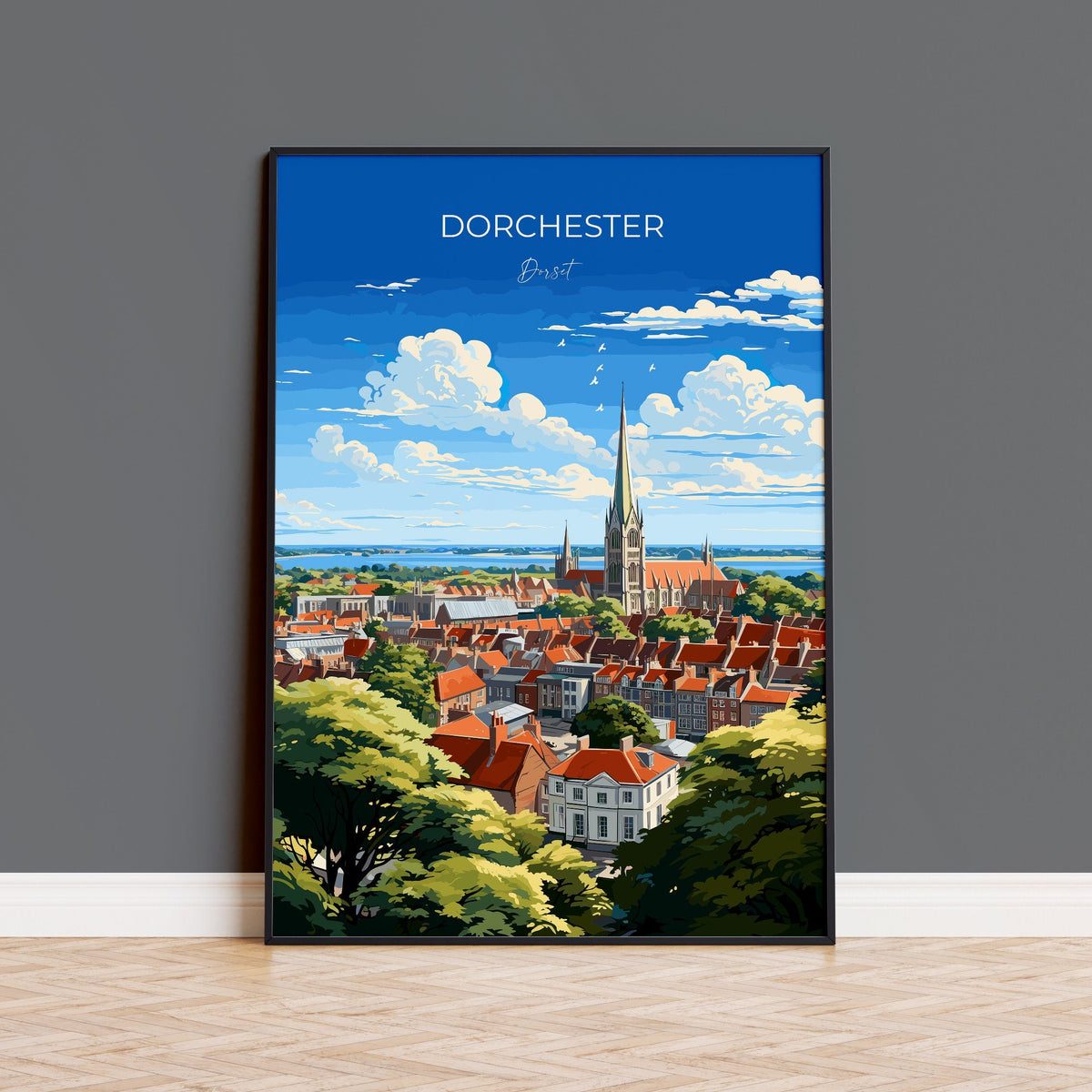 Dorchester Travel Print Wall Art, Travel Poster of Dorchester, England, Dorset Coast Art Lovers Gift, Dorchester Wall Decor NQ Media Designs