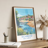 Richmond Travel Print, Travel Poster of Richmond, North Yorkshire Gift, England, Richmond Art Lovers Gift, Wall Art Print NQ Media Designs