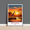 Botswana Travel Print, Travel Poster of Botswana, Botswana Gift, Botswana Sunset Africa, Africa Art Lovers Gift, Wall Art Print NQ Media Designs