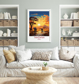 Tanzania Travel Poster, Travel Print of Tanzania, TanzaniaGift, Tanzania Sunset Africa, Africa Art Lovers Gift, Wall Art Print NQ Media Designs