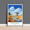 Botswana Travel Poster Wall Art, Travel Print of Botswana, Botswana Gift, Botswana Africa, Africa Art Lovers Gift, Travel Art Print