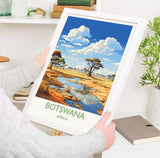 Botswana Travel Poster Wall Art, Travel Print of Botswana, Botswana Gift, Botswana Africa, Africa Art Lovers Gift, Travel Art Print NQ Media Designs