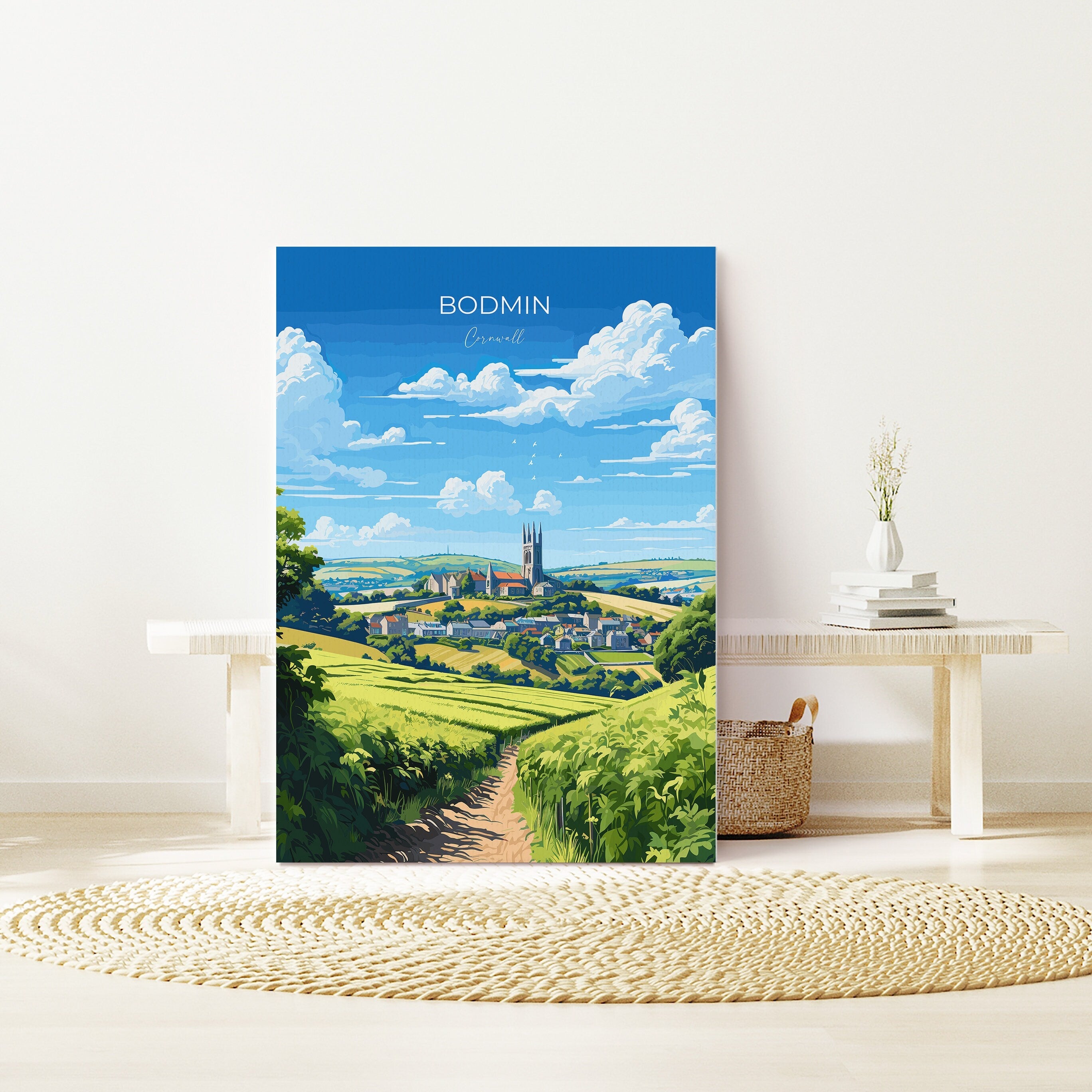 Bodmin Travel Poster, Travel Print of Bodmin, England, Cornwall Art Lovers Gift, Bodmin Gift, Wall Art Print NQ Media Designs