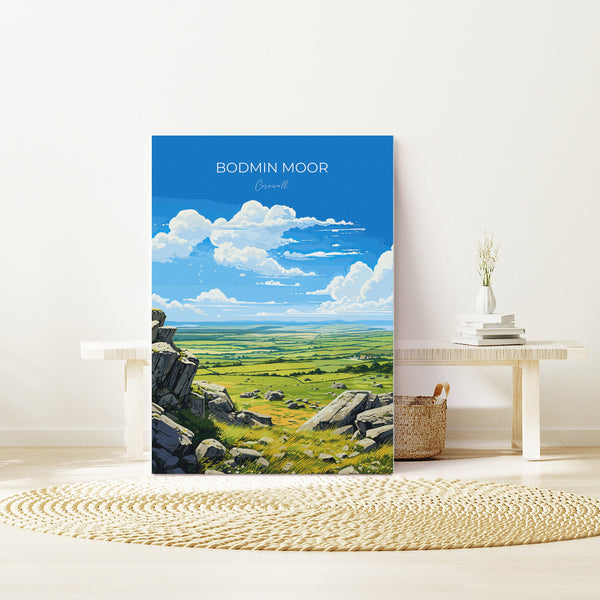 Bodmin Moor Travel Poster, Travel Print of Bodmin Moor, England, Cornwall Art Lovers Gift, Bodmin Moor Gift, Wall Art Print