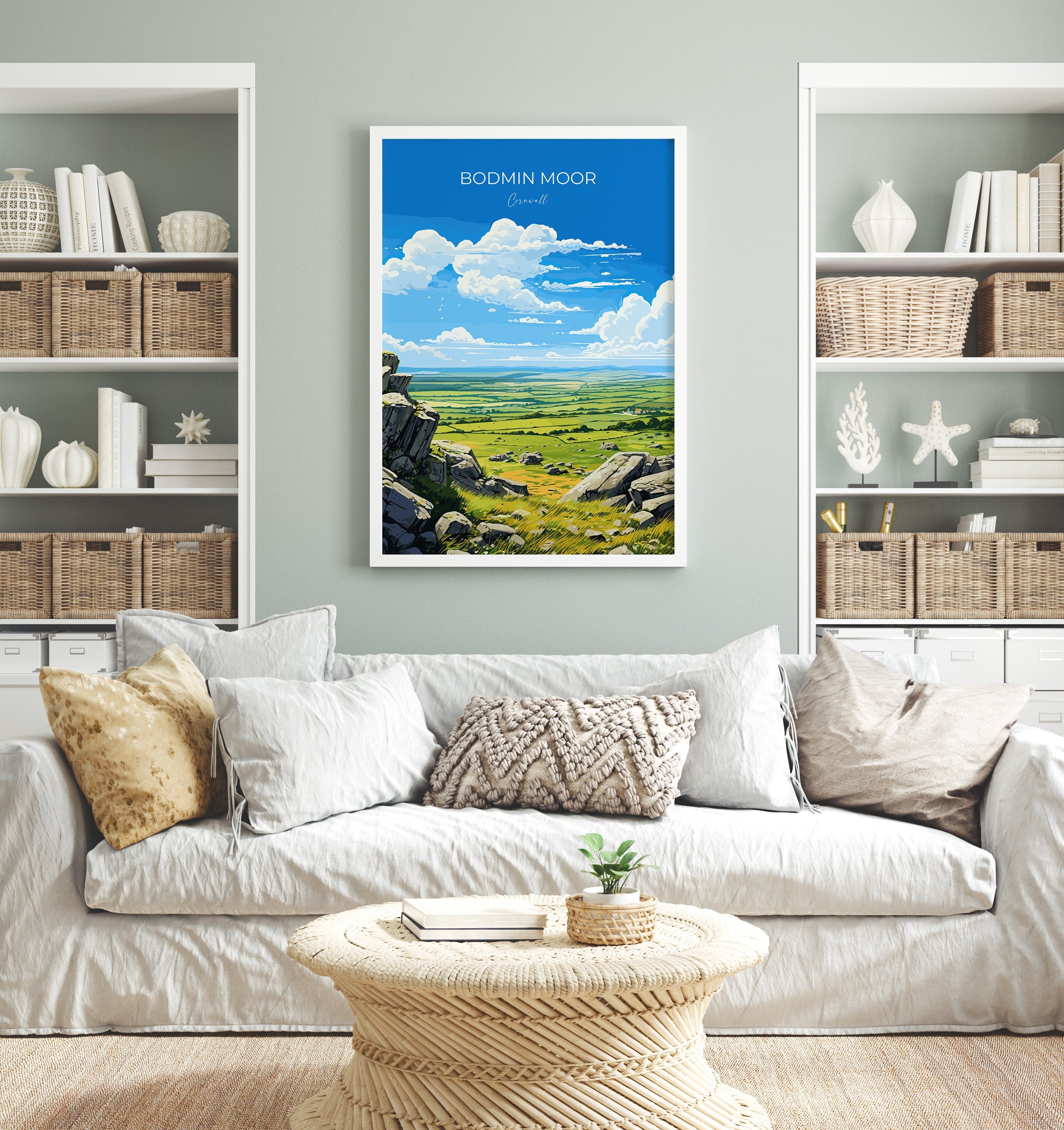 Bodmin Moor Travel Poster, Travel Print of Bodmin Moor, England, Cornwall Art Lovers Gift, Bodmin Moor Gift, Wall Art Print NQ Media Designs