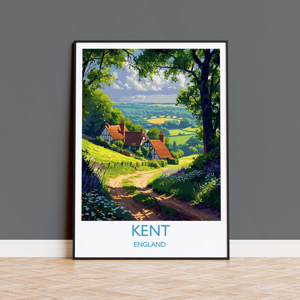 Kent Poster Wall Art, Travel Print of Kent , England, Kent Art Lovers Gift, England Wall Art Print