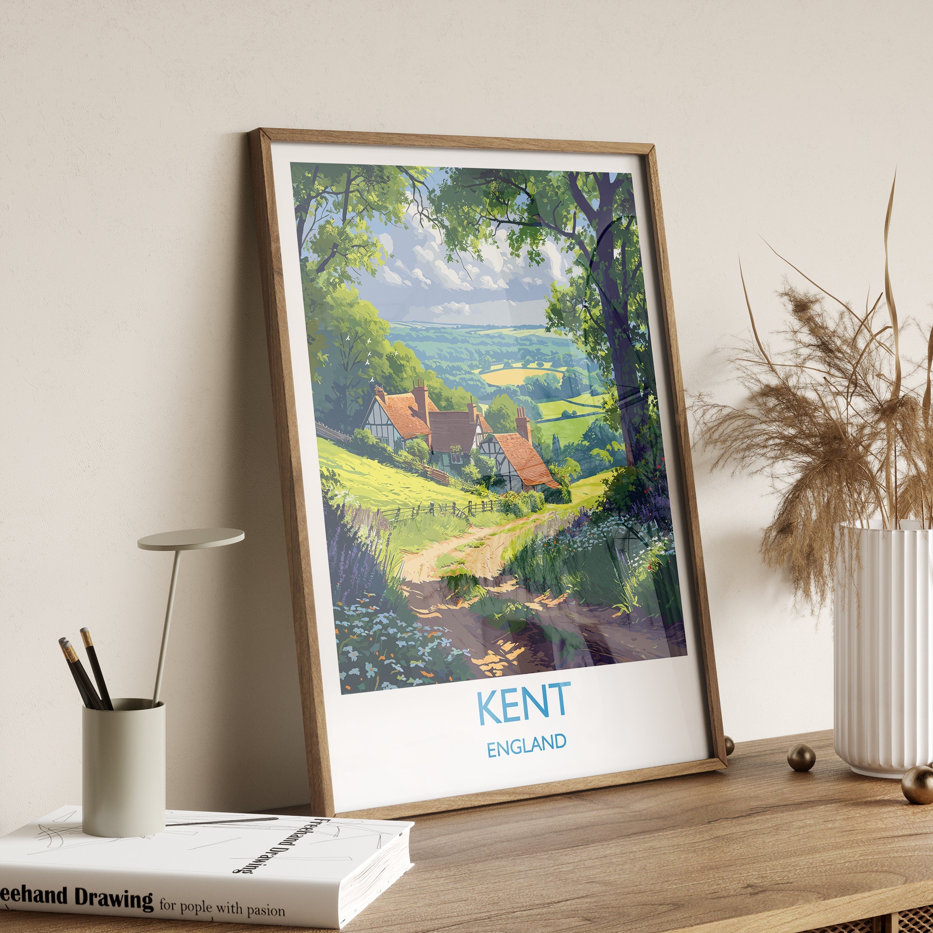 Kent Poster Wall Art, Travel Print of Kent , England, Kent Art Lovers Gift, England Wall Art Print NQ Media Designs