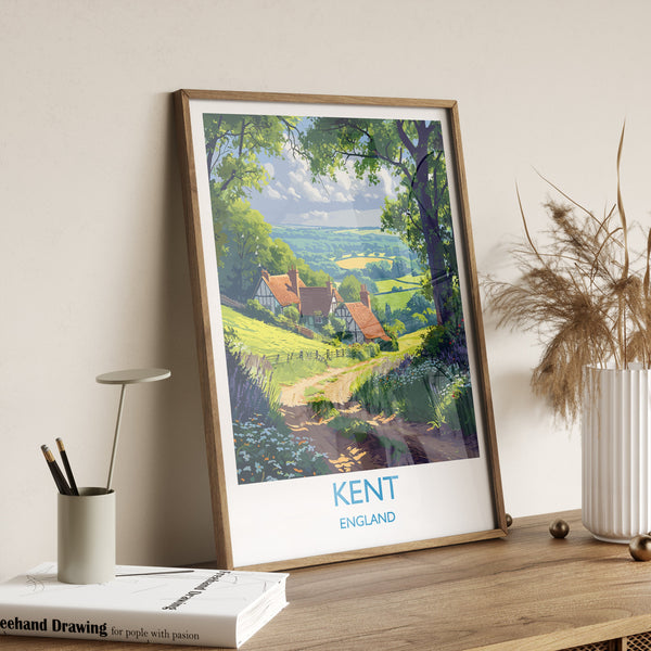Kent Poster Wall Art, Travel Print of Kent , England, Kent Art Lovers Gift, England Wall Art Print