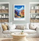 Grand Canyon Travel Print Wall Art, Travel Poster of Grand Canyon, Grand Canyon Art Lovers Gift, Arizona, USA Travel Art NQ Media Designs