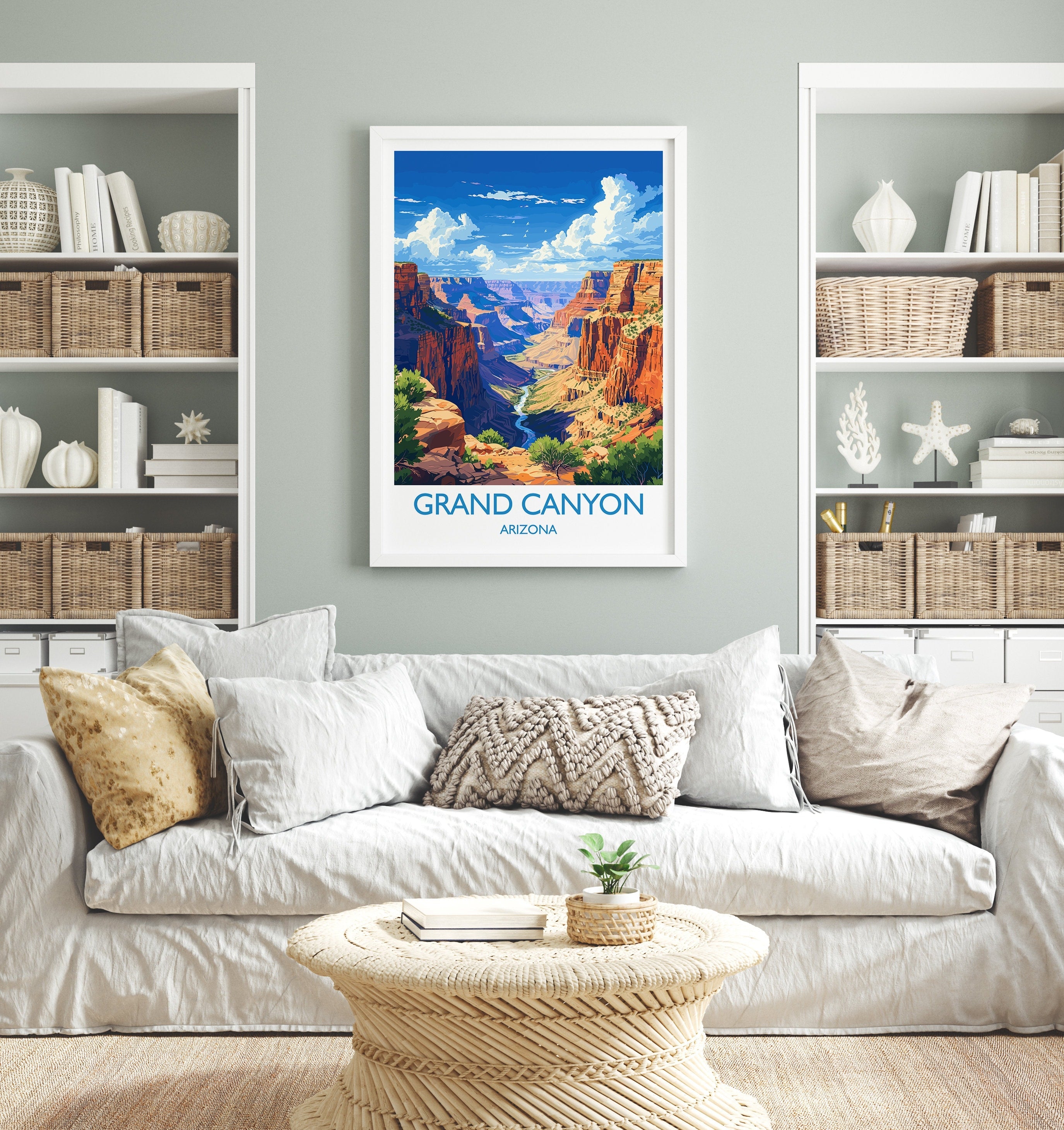 Grand Canyon Travel Print Wall Art, Travel Poster of Grand Canyon, Grand Canyon Art Lovers Gift, Arizona, USA Travel Art NQ Media Designs