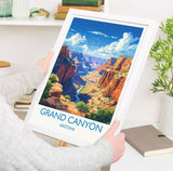 Grand Canyon Travel Print Wall Art, Travel Poster of Grand Canyon, Grand Canyon Art Lovers Gift, Arizona, USA Travel Art NQ Media Designs