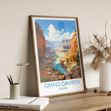 Grand Canyon Travel Poster Wall Art, Travel Print of Grand Canyon, Grand Canyon Art Lovers Gift, Arizona, USA Travel Wall Art NQ Media Designs