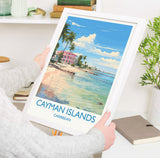 Cayman Islands Travel Print, Travel Poster of Cayman Islands, Caribbean, Cayman Islands Art Lovers Gift, Wall Art Print