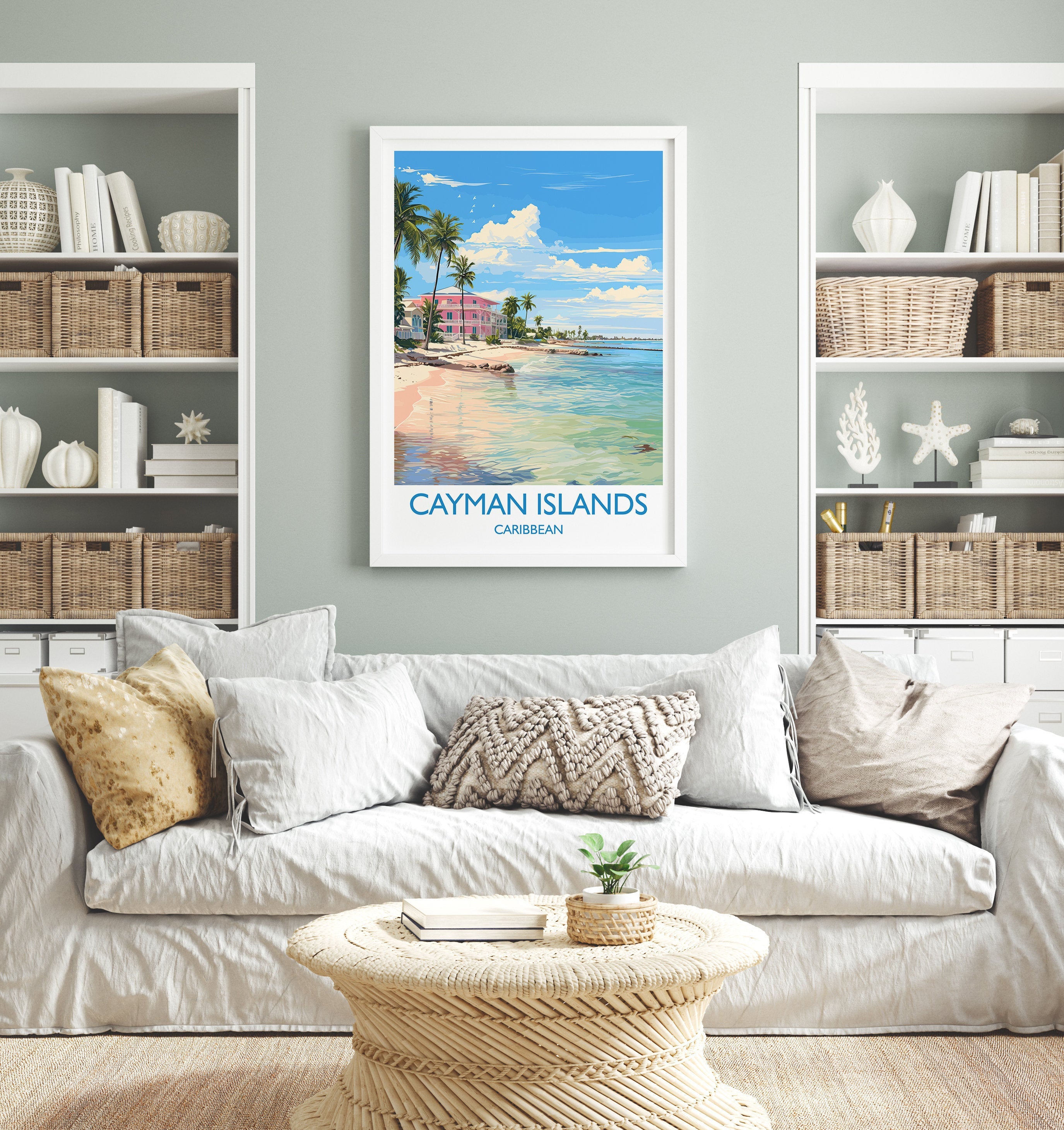 Cayman Islands Travel Print, Travel Poster of Cayman Islands, Caribbean, Cayman Islands Art Lovers Gift, Wall Art Print NQ Media Designs
