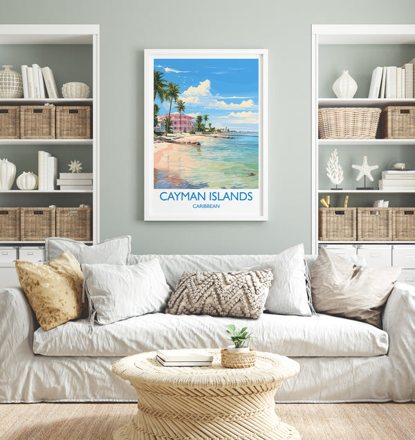 Cayman Islands Travel Print, Travel Poster of Cayman Islands, Caribbean, Cayman Islands Art Lovers Gift, Wall Art Print