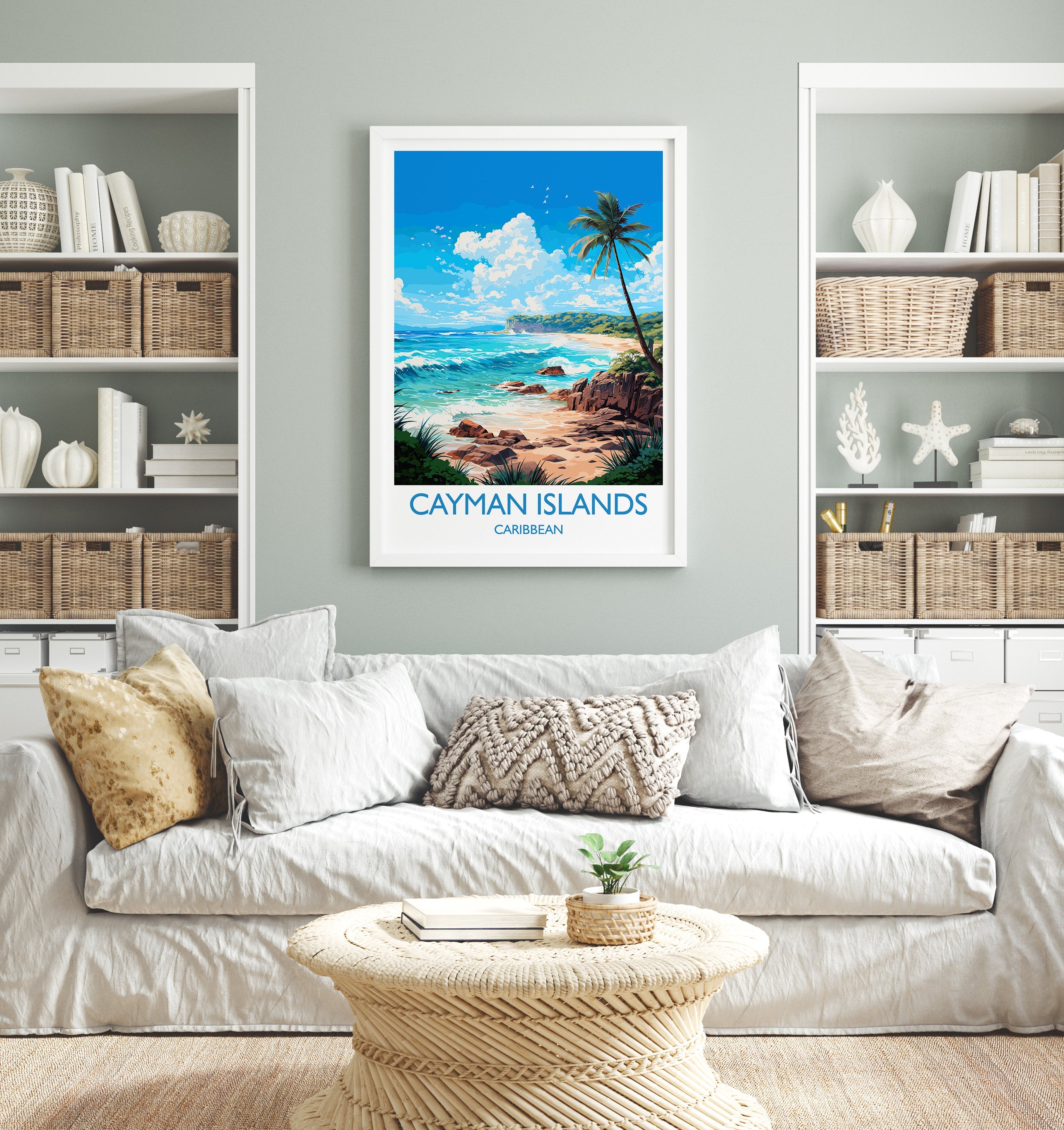 Cayman Islands Travel Poster, Travel Print of Cayman Islands, Caribbean, Cayman Islands Art Lovers Gift, Wall Art Print NQ Media Designs
