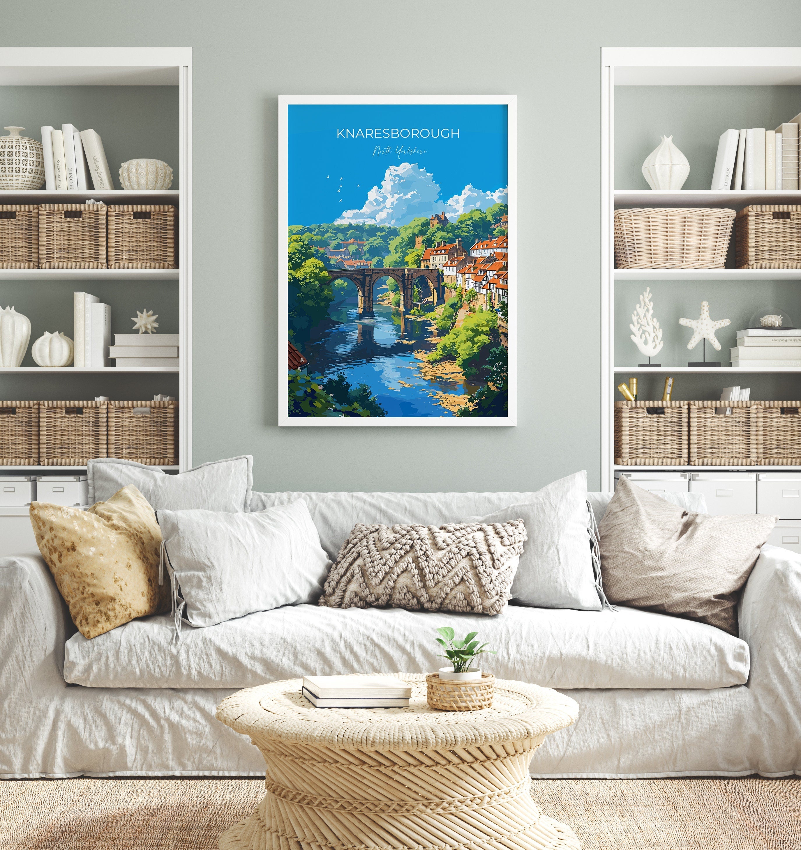 Knaresborough Travel Poster Wall Art, Travel Print of Knaresborough, North Yorkshire Gift, England, Knaresborough Art Lovers Gift NQ Media Designs